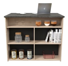 Buffet >Fumay 2< (2-teilig) Buffet 100x186x45cm, Theke 109x90x80cm, Eiche Dekor