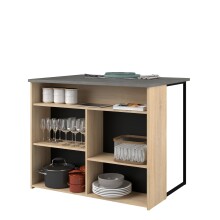 Buffet >Fumay 2< (2-teilig) Buffet 100x186x45cm, Theke 109x90x80cm, Eiche Dekor