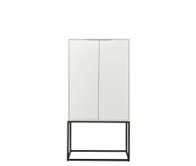 Barschrank >Bar 3< 10 Fächer, Halterung für Weingläser, Weiß matt - 79x156x38cm (B/H/T)