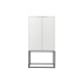 Barschrank >Bar 3< 10 Fächer, Halterung für Weingläser, Weiß matt - 79x156x38cm (B/H/T)