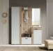 Kompaktgarderobe >Jens< in Viking Oak Dekor / Lichtgrau - 145x184x29cm (BxHxT)