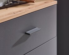 Kompaktgarderobe >Fynn< in Anthrazit / Artisan Eiche Dekor - 223x199x38 (BxHxT)