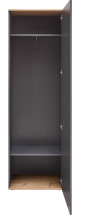 Garderobenschrank >Fynn< in Anthrazit / Artisan Eiche Dekor - 60x199x38 (BxHxT)