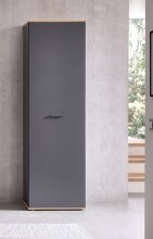 Garderobenschrank >Fynn< in Anthrazit / Artisan Eiche Dekor - 60x199x38 (BxHxT)