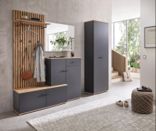 Garderoben-Set >Fynn< (2-tlg.) in Anthrazit /...