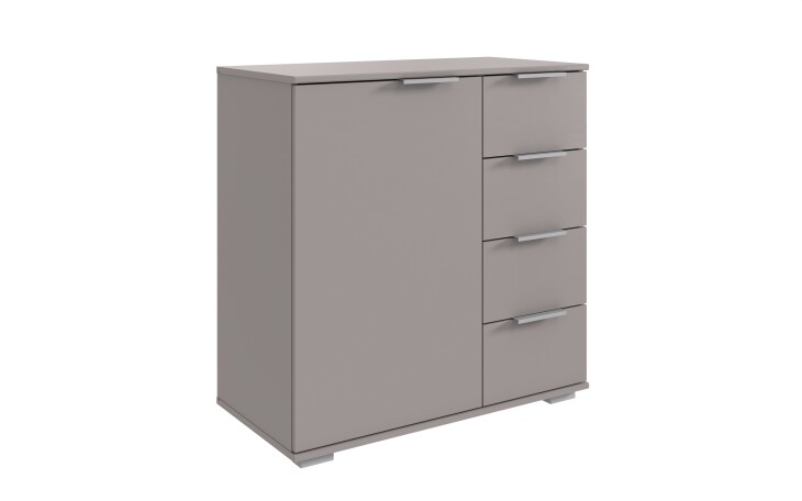 Kombikommode >Easy Plus< 1 Tür, 4 Schubladen, in SAHARAGRAU - 81x83x41cm (BxHxT)