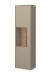 Stauraumvitrine >Calvi< 1 Tür, Steingrau / Navarra-Eiche Dekor - 55x210x35cm (BxHxT)