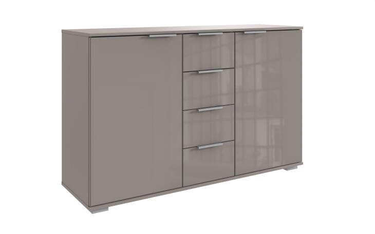 Sideboard >Easy Plus< 2 Türen, 4 Schübe, SAHARAGRAU - 130x83x41cm (BxHxT)