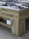 Massivholzbett >Link< Fußteilregal, Liegefl. 140x200, Wildeiche massiv - 145x88x215cm BxHxT