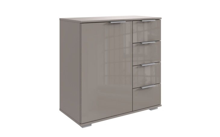 Kommode >Easy Plus< 1 Tür, 4 Schübe, SAHARAGRAU - 81x83x41cm (BxHxT)