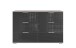 Schubkastenkommode >Easy Plus< 6 Schübe, SAHARAGRAU + GLAS GREY - 130x83x41cm (BxHxT)