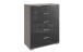 Hochkommode >Easy Plus< 6 Schübe, SAHARAGRAU + GLAS GREY - 82x102x42cm (BxHxT)