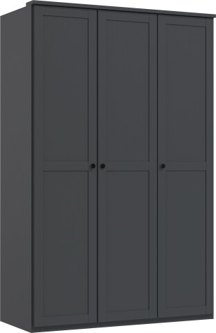 Drehtürenschrank >Chalet< 3 Türen, 2 Böden, 2 Stangen, Graphit - 135x210x58cm (BxHxT)