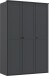 Drehtürenschrank >Chalet< 3 Türen, 2 Böden, 2 Stangen, Graphit - 135x210x58cm (BxHxT)