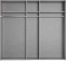 Drehtürenschrank >Chalet< 5 Türen, 3 Böden, 3 Stangen, Spiegel / Graphit - 225x210x58cm (BxHxT)