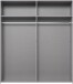 Drehtürenschrank >Chalet< 4 Türen, 2 Böden, 2 Stangen, Spiegel / Graphit - 180x210x58cm (BxHxT)