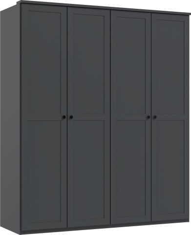Drehtürenschrank >Chalet< 4 Türen, 2 Böden, 2 Stangen, Graphit - 180x210x58cm (BxHxT)