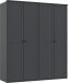 Drehtürenschrank >Chalet< 4 Türen, 2 Böden, 2 Stangen, Graphit - 180x210x58cm (BxHxT)