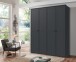 Drehtürenschrank >Chalet< 4 Türen, 2 Böden, 2 Stangen, Graphit - 180x210x58cm (BxHxT)