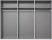 Drehtürenschrank >Chalet< 6 Türen, 3 Böden, 3 Stangen, Spiegel / Graphit - 270x210x58cm (BxHxT)