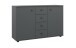Sideboard >Chalet< 2 Türen, 4 Schübe, Graphit - 130x83x41cm (BxHxT)