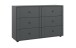 Schubkastenkommode >Chalet< 6 Schubladen, in Graphit - 130x83x41cm (BxHxT)
