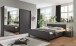 Schwebetürenschrank >Chalet< 2 Böden, 2 Stangen, Spiegel / Graphit - 225x208x65cm (BxHxT)