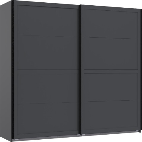 Schwebetürenschrank >Chalet< 2 Böden, 2 Stangen, Graphit - 180x208x65cm (BxHxT)