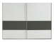 Schwebetürenschrank >Bert< 2 Böden, 2 Stangen, Weiß / Graphit - 225x208x65cm (BxHxT)
