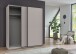 Schwebetürenschrank >Neu-Ulm< 2 Böden, 2 Stangen, SAHARAGRAU - 180x198x65cm (BxHxT)