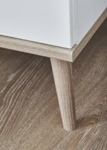Wickelkommode >Fehmarn< in Weiß, Absetzung Viking-oak Dekor - 122x101x75 (BxHxT)