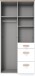 Drehtürenschrank >Gotland< 3 Schübe, 3 Böden, Weiß / Plankeneiche Dekor - 91x199x58cm (BxHxT)
