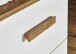 Drehtürenschrank >Gotland< 3 Schübe, 3 Böden, Weiß / Plankeneiche Dekor - 91x199x58cm (BxHxT)