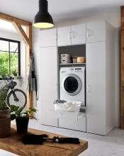 Waschmaschinenumbauschrank >MRK Multiraumkonzept< in WEISS - 70x185x68cm (BxHxT)