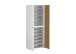 Schuhschrank >Lady< 20 Böden, weiss hochglanz / Eiche Dekor - 80x200x34 (BxHxT)