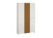 Schuhschrank >Lady< 20 Böden,  weiss hochglanz / Eiche Dekor - 120x200x34 (BxHxT)