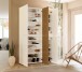 Schuhschrank >Lady< 20 Böden,  weiss hochglanz / Eiche Dekor - 120x200x34 (BxHxT)