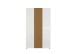 Schuhschrank >Lady< 20 Böden,  weiss hochglanz / Eiche Dekor - 120x200x34 (BxHxT)