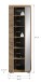 Garderobenschrank >Scout< 2 Türen, 5 Böden, Evoke Eiche Dekor / Spiegel - 62x197x37cm (BxHxT)