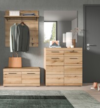 Garderoben-Set >Scout< (4-teilig) in Evoke Eiche Dekor - 195x197x40cm (BxHxT)