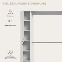 Garderoben-Set >Projekt X< in weiß / weiß hochglanz - 341x191x37cm (BxHxT)