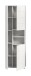 Hochschrank >Vira< 3 Türen, weiß / weiß hochglanz - 60x190x34cm (BxHxT)