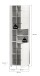 Hochschrank >Vira< 3 Türen, weiß / weiß hochglanz - 60x190x34cm (BxHxT)