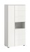 Hochschrank >Vira< 3 Türen, weiß / weiß hochglanz - 60x133x34cm (BxHxT)