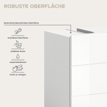 Badezimmer-Set >Vira< (4-teilig) in weiß / weiß hochglanz - 144x190x34cm (BxHxT)