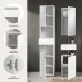 Badezimmer-Set >Vira< (3-teilig) in weiß / weiß hochglanz - 91x190x34cm (BxHxT)