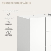 Badezimmer-Set >Vira< (4-teilig) in weiß / weiß hochglanz - 210x190x34cm (BxHxT)
