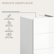 Badezimmer-Set >Vira< (4-teilig) in weiß / weiß hochglanz - 188x190x34cm (BxHxT)