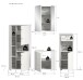 Badezimmer-Set >Vira< (4-teilig) in weiß / weiß hochglanz - 188x190x34cm (BxHxT)