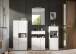 Badezimmer-Set >Vira< (4-teilig) in weiß / weiß hochglanz - 188x190x34cm (BxHxT)